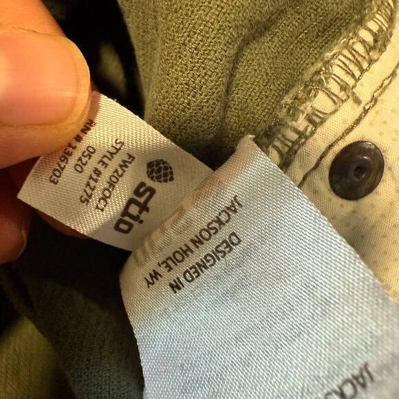 Stio Women's Rivet Cord Pants Corduroy Stretch Green 10 Reg Slim Skinny - Picture 10 of 10